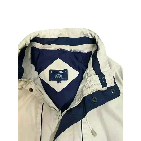 JOHN BLAIR RAIN JACKET HIDEAWAY HOOD MEN'S WINDBREAKER SIZE LARGE - Picture 8 of 9